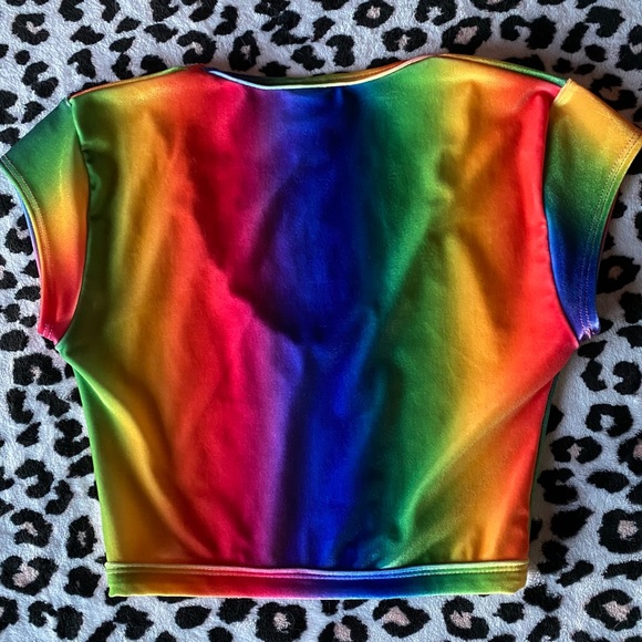 J Valentine Rainbow Velvet Crop Top 🍭 Dollskill festival rave - Picture 3 of 11